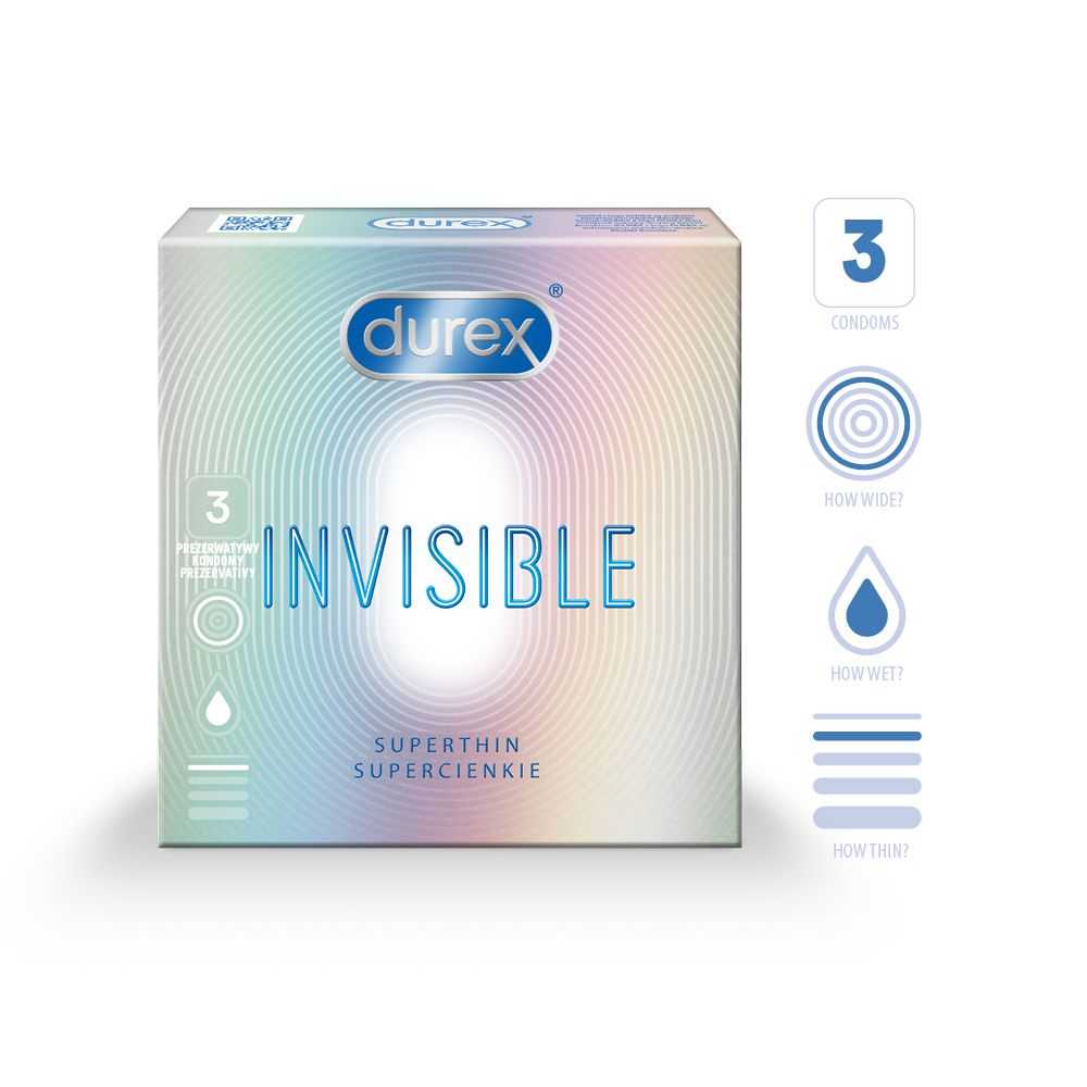 Prezervatyvai „Durex Invisible Close Fit“, 3 vnt. | Durex LT